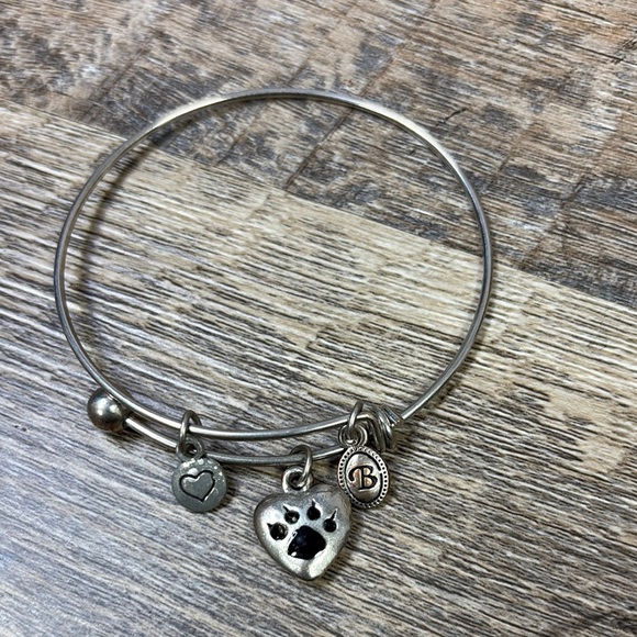 Brighton Silver Charm Bracelet with Heart and Paw Charms - Picture 1 of 5